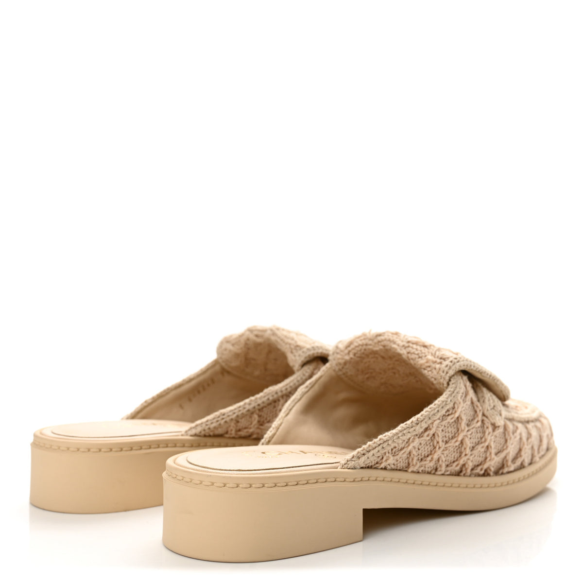 Chanel Lambskin Quilted CC Turnlock Mules 39 Light Beige 5 of 10