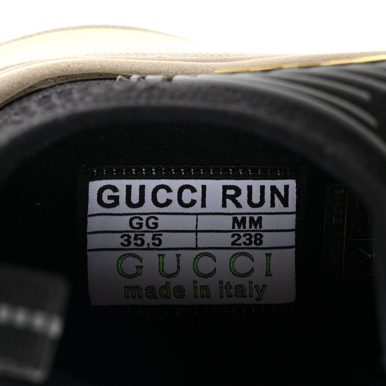 Gucci Technical Knit Fabric Waves Womens Gucci Run Sneakers 35.5 Black Silver Giallo Neon Yellow 8 of 9