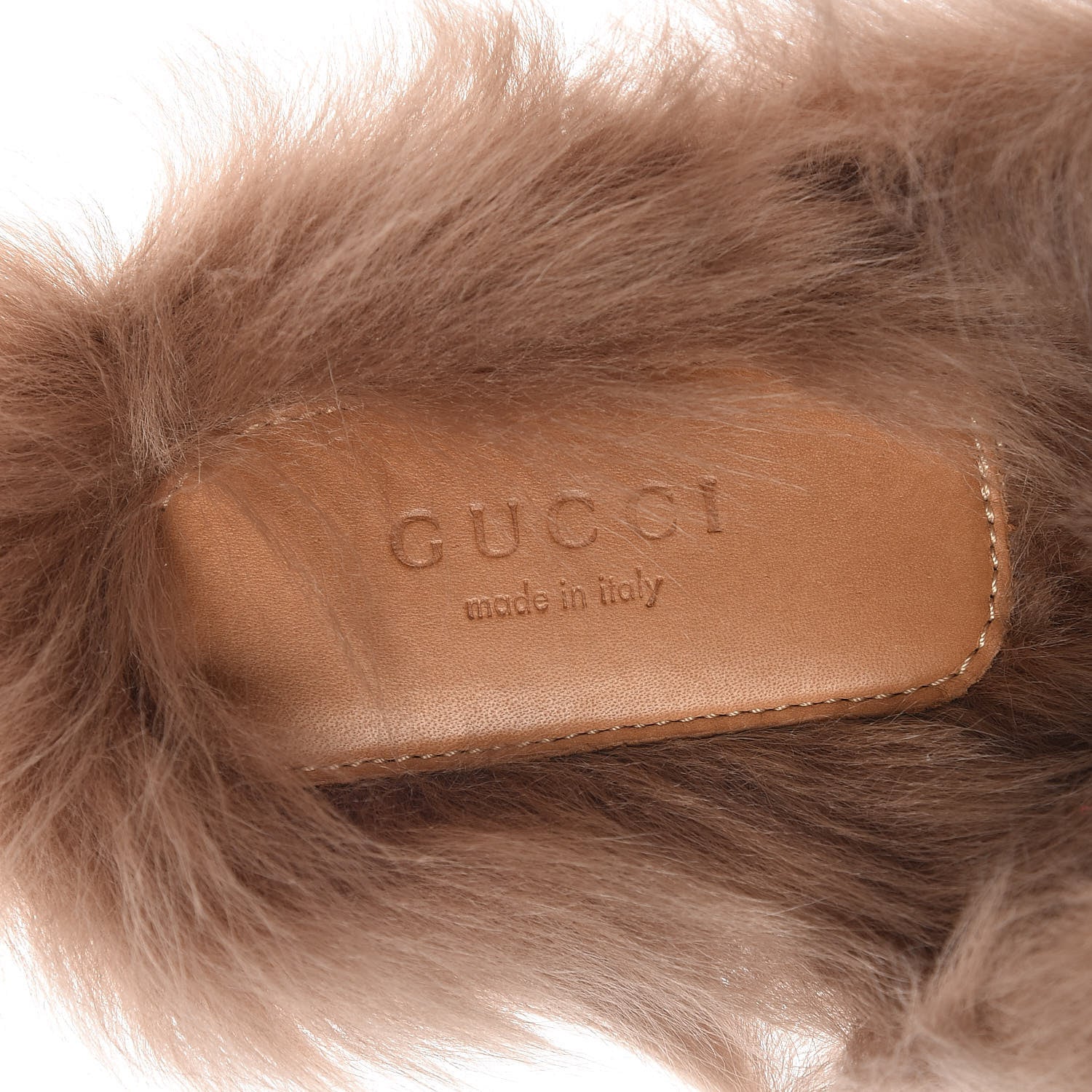 Gucci Betis Glamour Calfskin Fur Princetown Slippers 40.5 Hibiscus Red Naturale 6 of 12