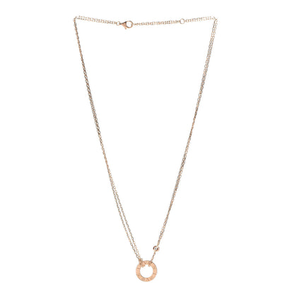 Cartier 18K Pink Gold 2 Diamond LOVE Necklace 3 of 5