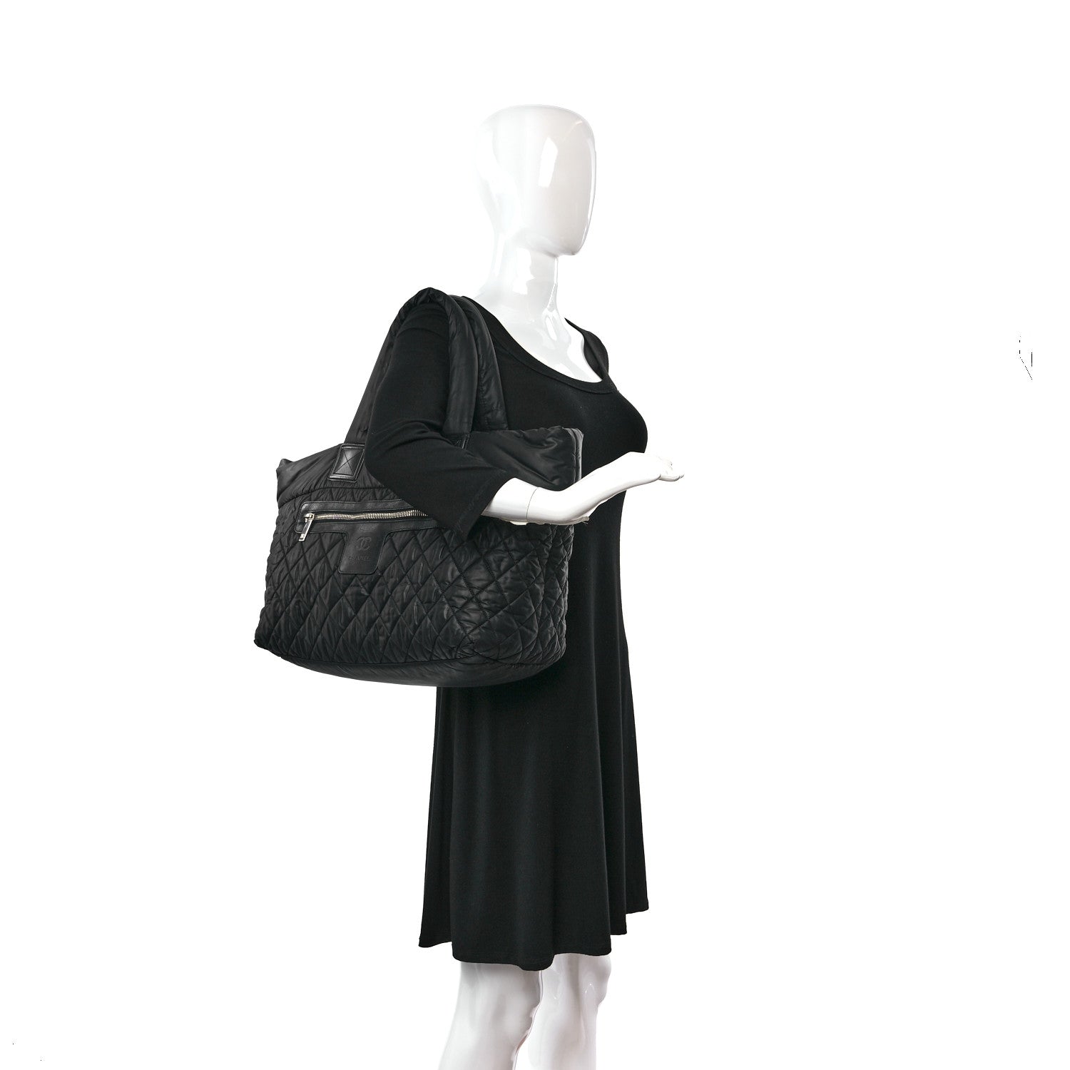 Chanel Nylon Quilted Large Coco Cocoon Tote Black 2 of 14