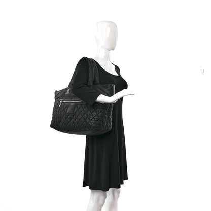 Chanel Nylon Quilted Large Coco Cocoon Tote Black 2 of 14