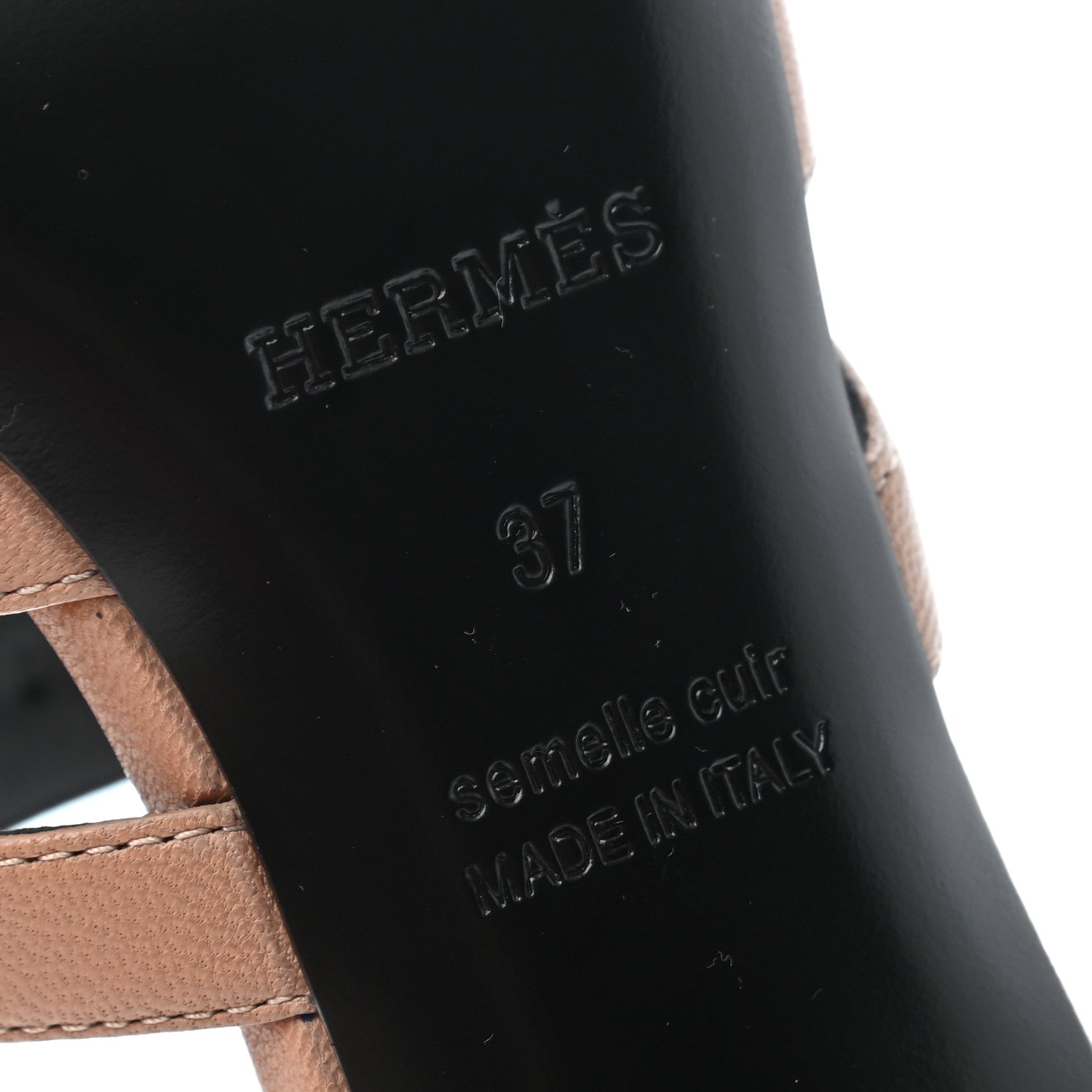 Hermes Goatskin Candy Sandals 37 Bois De Santal 8 of 8