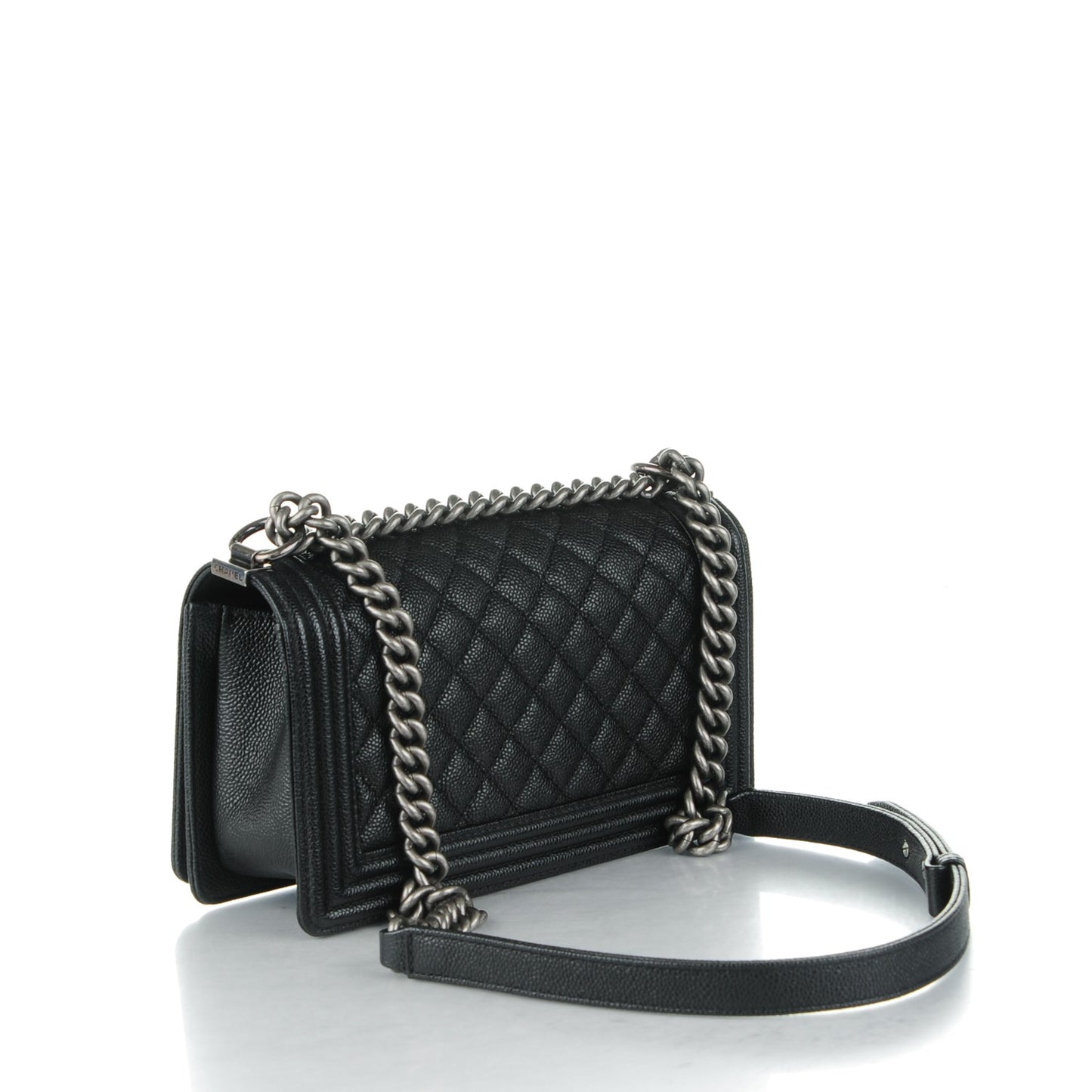 Caviar Quilted Medium Boy Flap Black