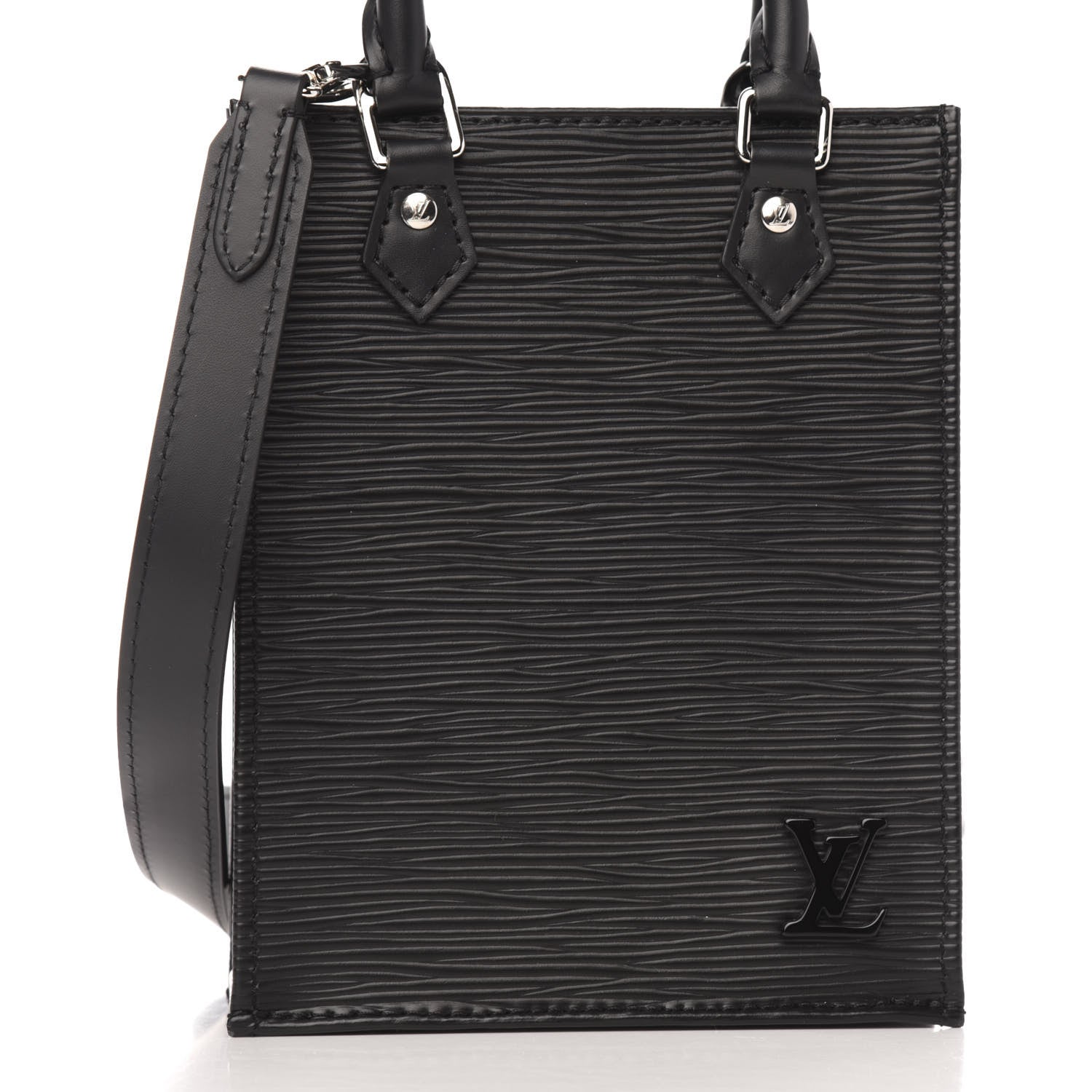 Louis Vuitton Epi Petit Sac Plat Black 9 of 10