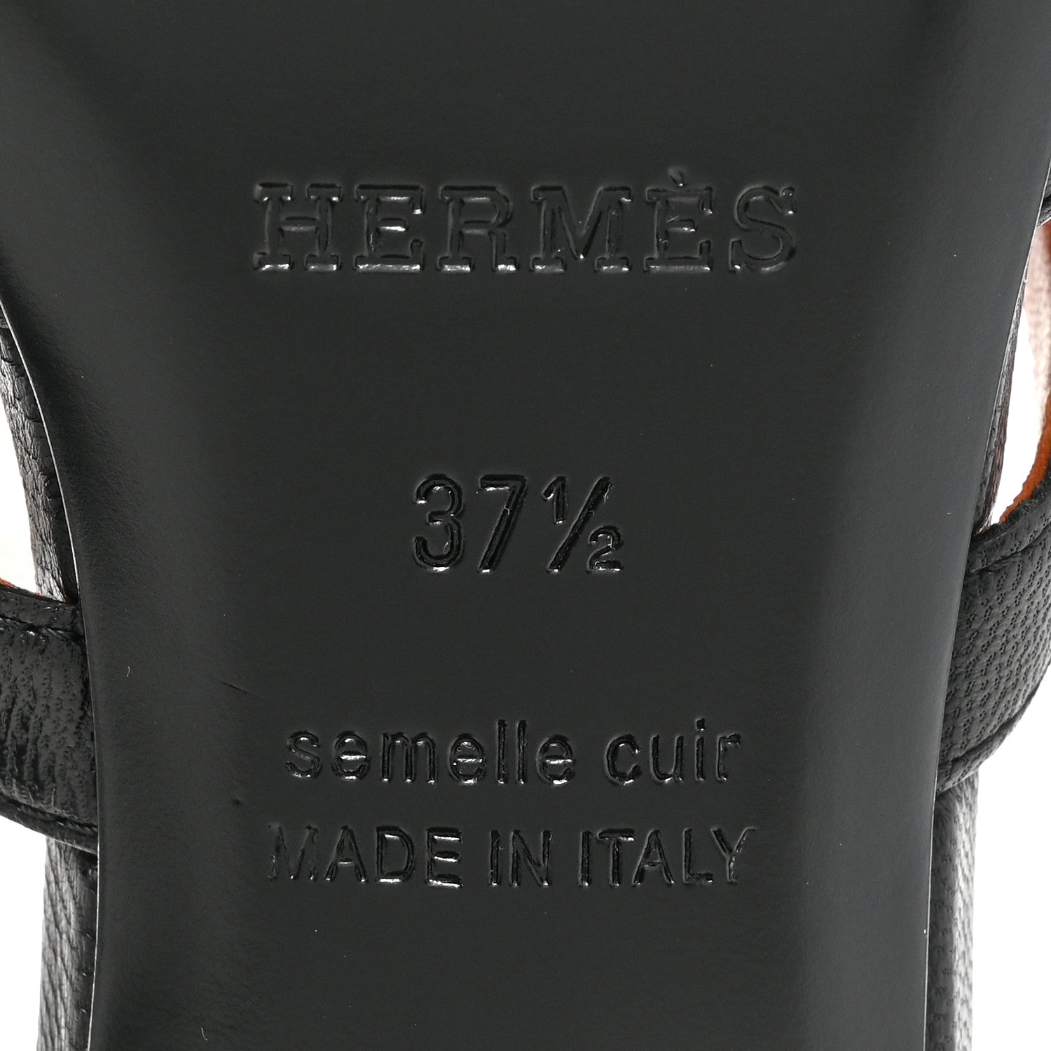 Hermes Goatskin Candy Sandals 37.5 Black 6 of 9