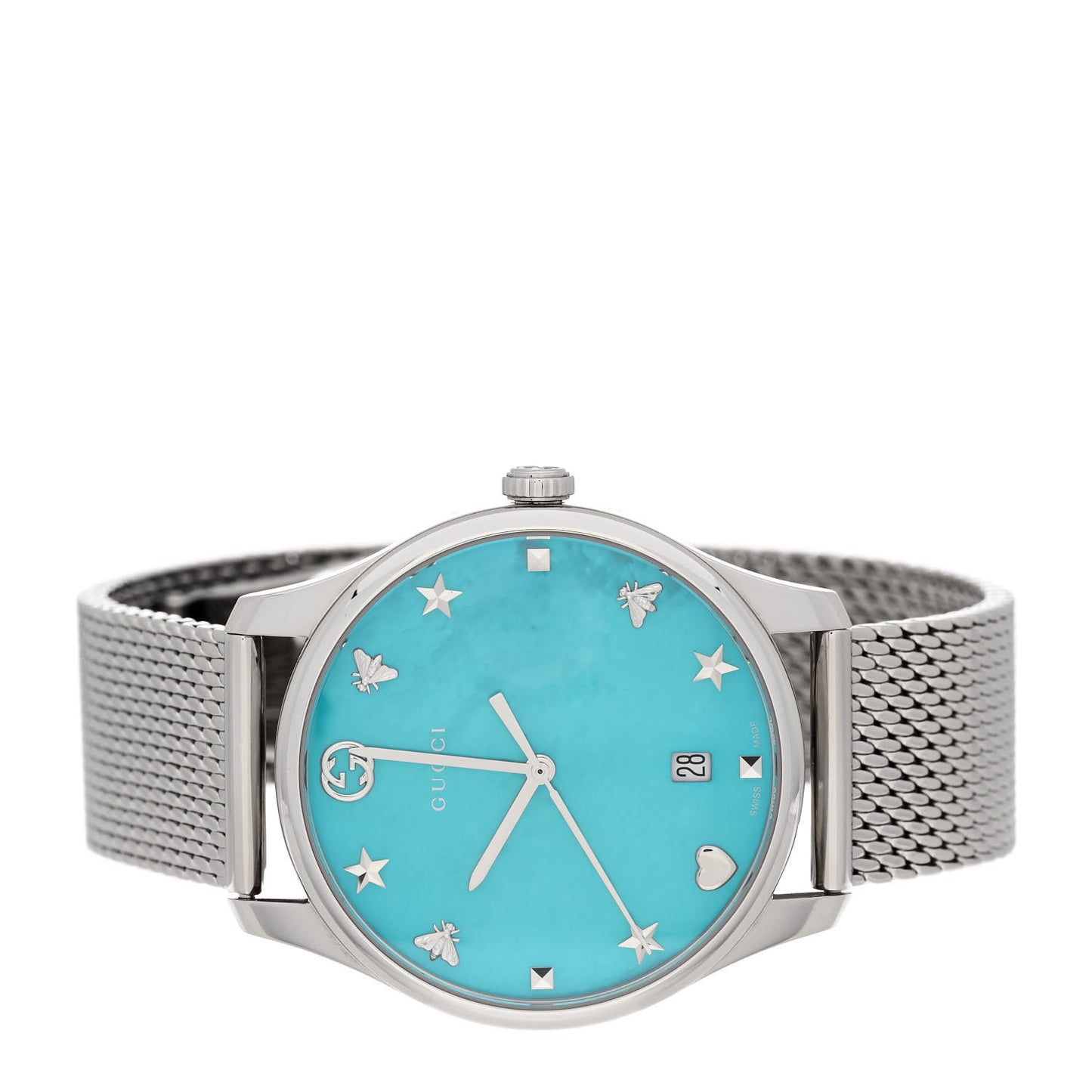 Stainless Steel Turquoise Mother of Pearl 36mm G-Timeless Charm Quartz Watch