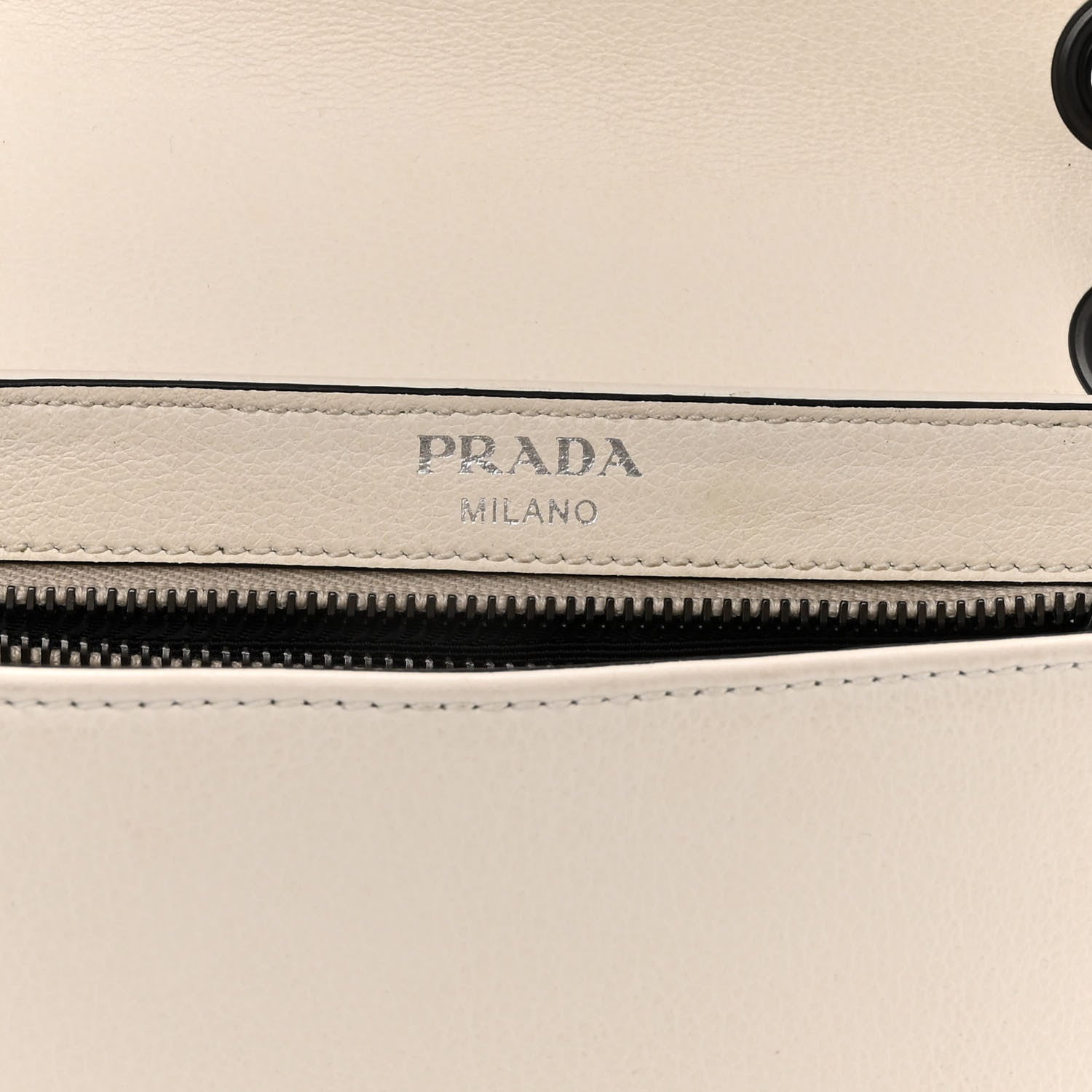 Prada Vitello Studded Crossbody White Black 6 of 9