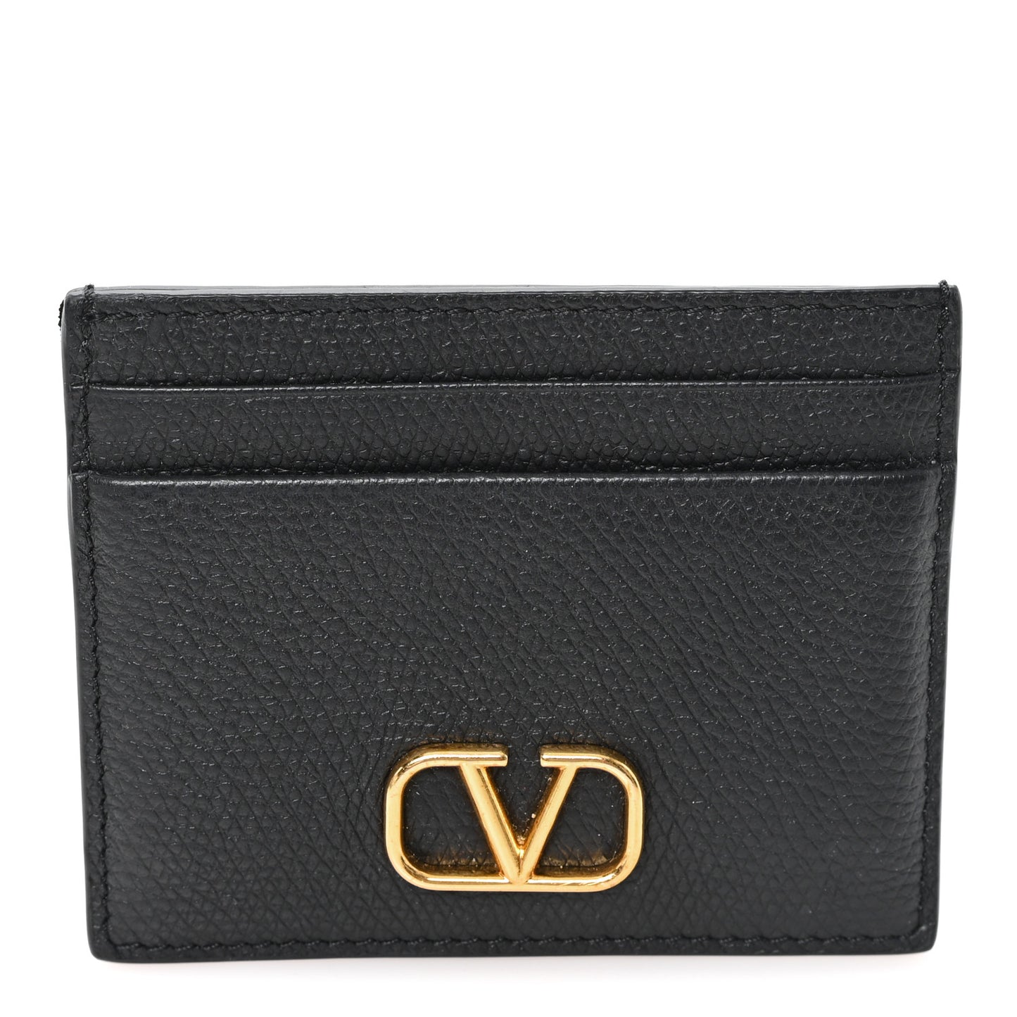 Calfskin Toile Iconographe Embossed Vlogo Card Holder Black