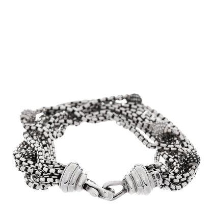 David Yurman Sterling Silver Black Diamond Pave Bead Multi Strand Bracelet 2 of 3