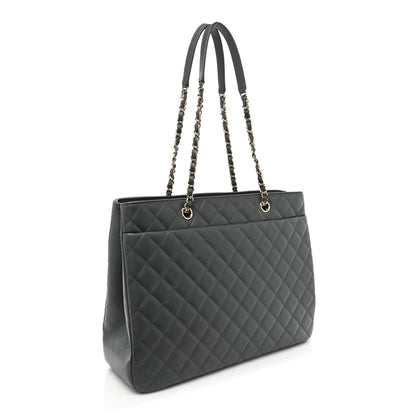 Chanel Caviar Quilted Large CC Shopping Tote Dark Grey 3 of 15