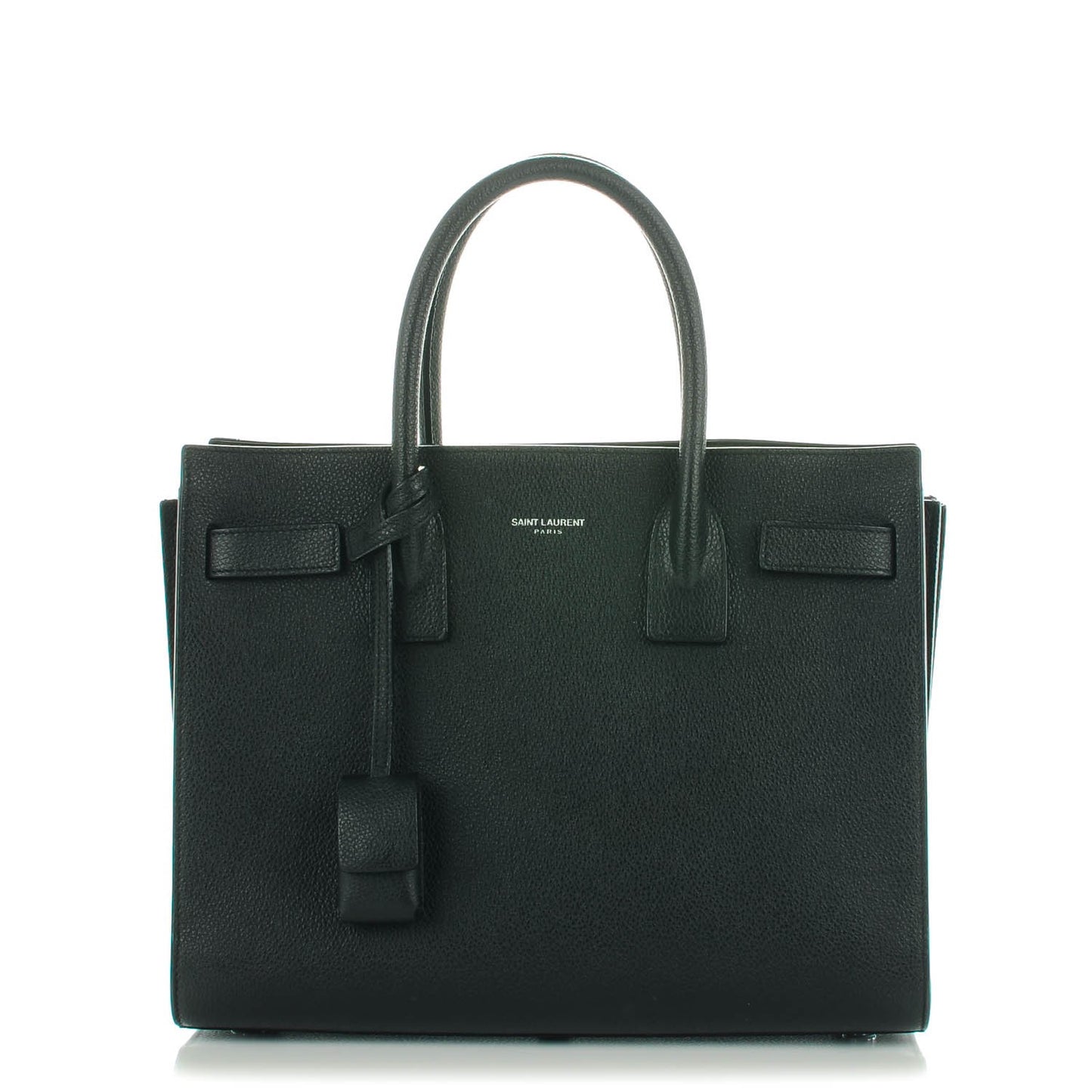 Grained Calfskin Baby Sac De Jour Black