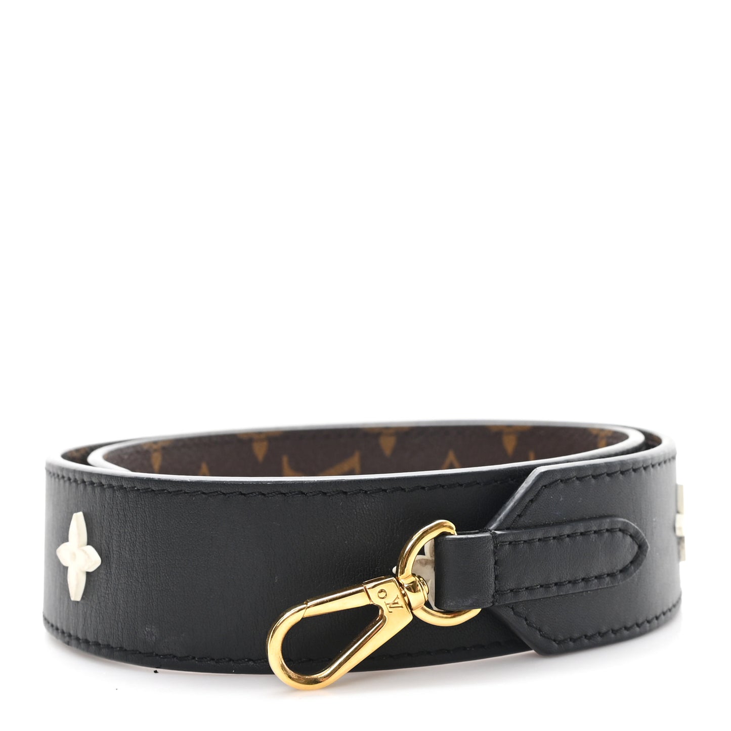 Monogram Letter Bandouliere Shoulder Strap Black