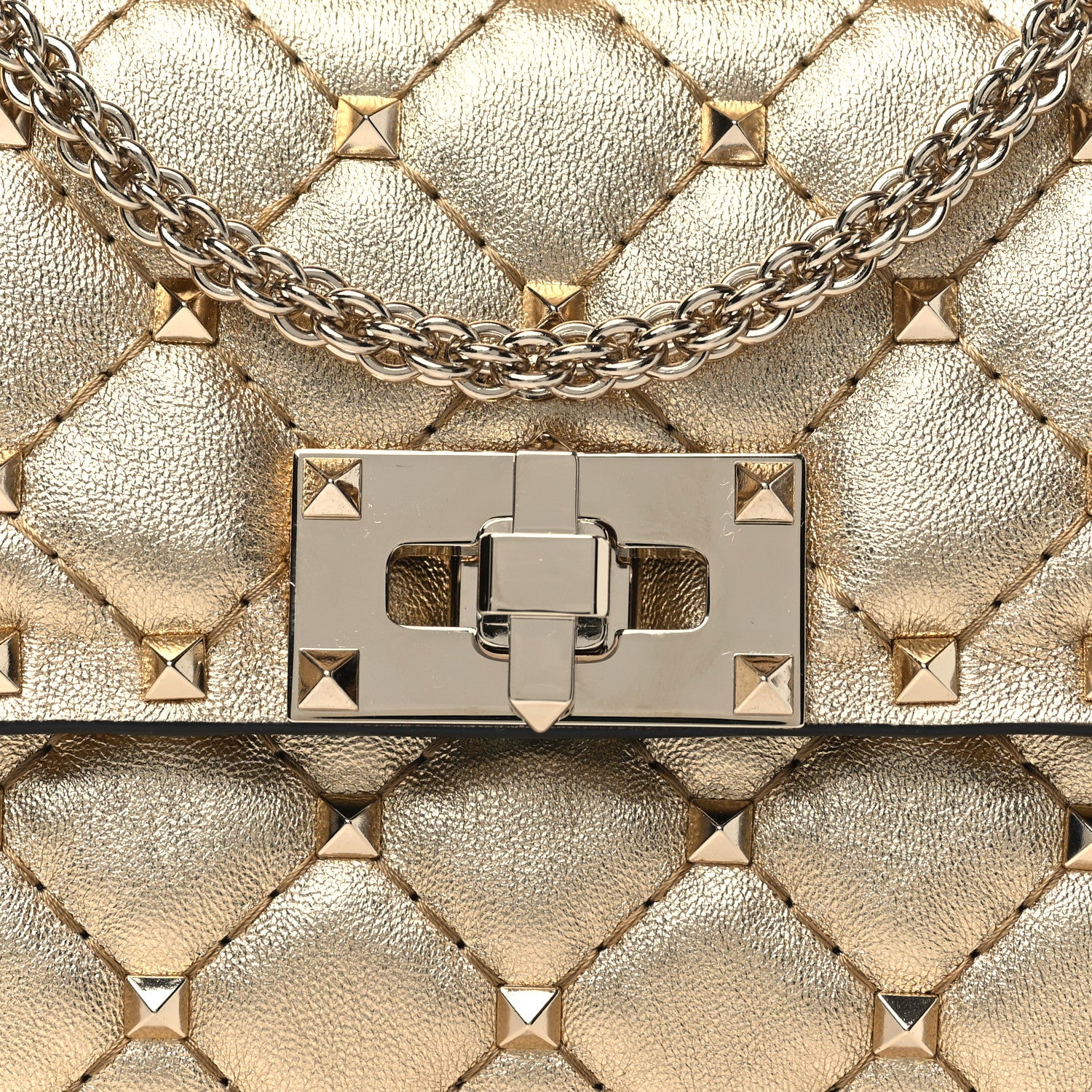 Valentino Garavani Metallic Nappa Small Rockstud Spike Shoulder Bag Mekong 7 of 10