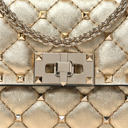 Valentino Garavani Metallic Nappa Small Rockstud Spike Shoulder Bag Mekong 7 of 10