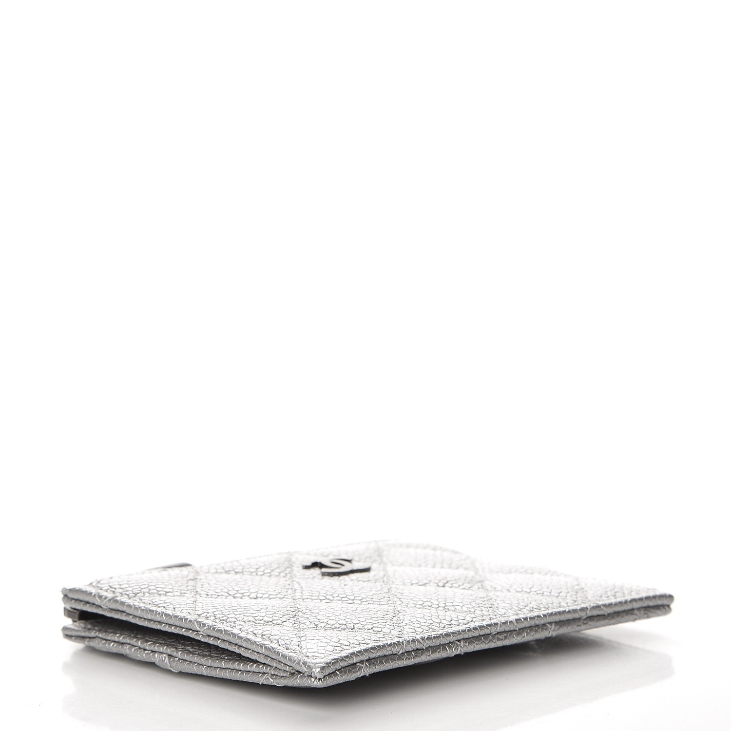 Chanel Metallic Caviar Quilted Card Holder Silver 4 of 7