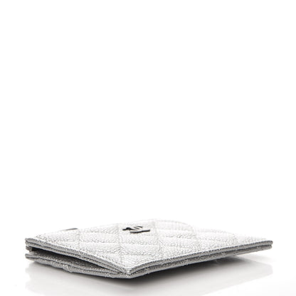 Chanel Metallic Caviar Quilted Card Holder Silver 4 of 7