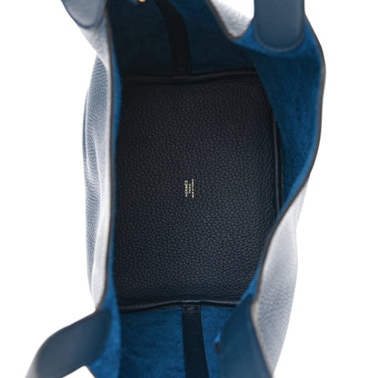 Hermes Taurillon Clemence Picotin Lock 22 MM Bleu De Prusse 5 of 11