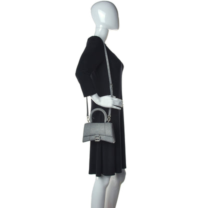 Balenciaga Glitter Fabric Hourglass Top Handle Bag XS Grey 2 of 13