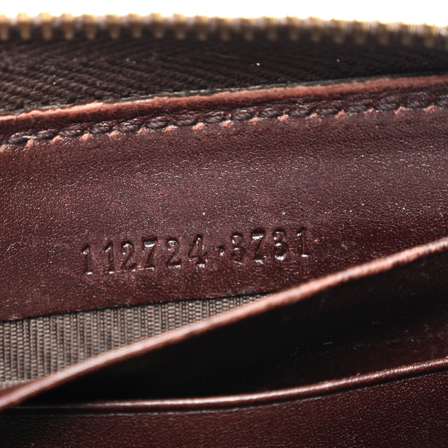 Gucci Guccissima Margaux Calfskin Metal Bar Zip Around Wallet Chocolate 7 of 8