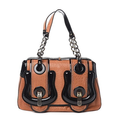 Fendi Nappa Patent B Bag Osso Black 1 of 12