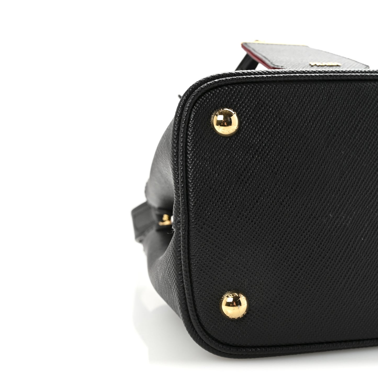 Saffiano Cuir Mini Double Bag Black Fuoco