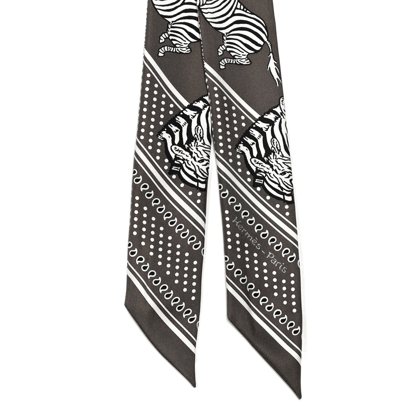 Silk Les Zebres Twilly Gris Taupe Black White