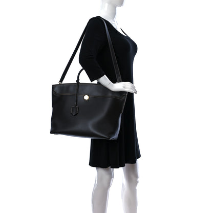 Burberry Calfskin Medium Society Top Handle Tote Dark Brown 2 of 12