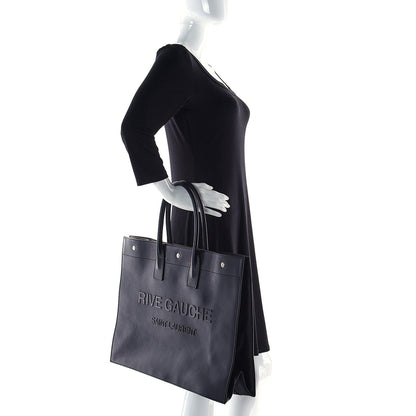Saint Laurent Vitello Rive Gauche Large Tote Black 2 of 14
