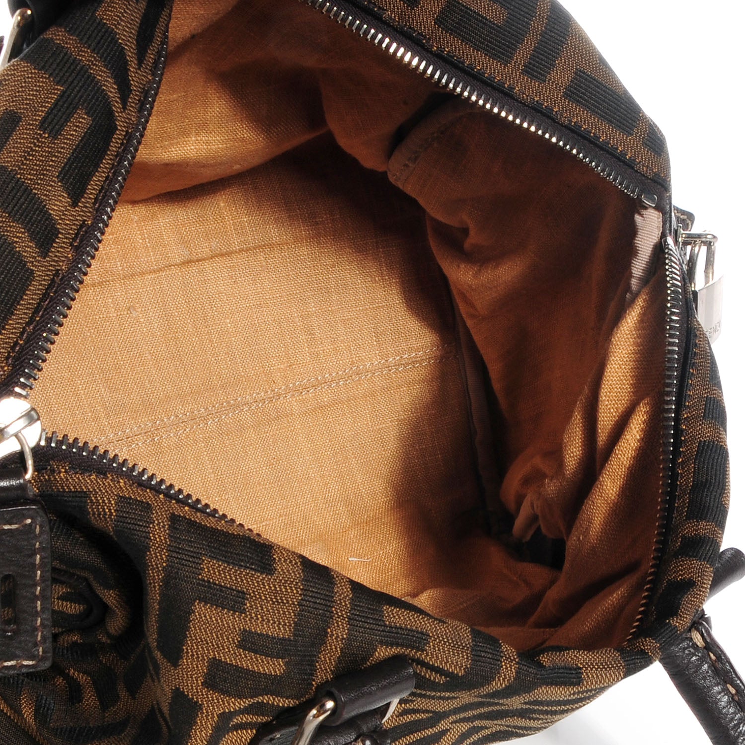 Fendi Zucca Medium Boston Satchel Tobacco 5 of 9