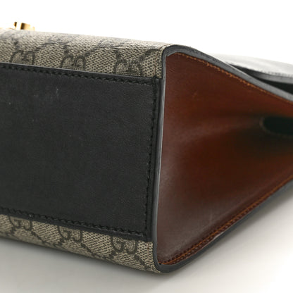 Gucci GG Supreme Monogram Calfskin Medium Padlock Shoulder Bag Beige Black Cuir 10 of 10