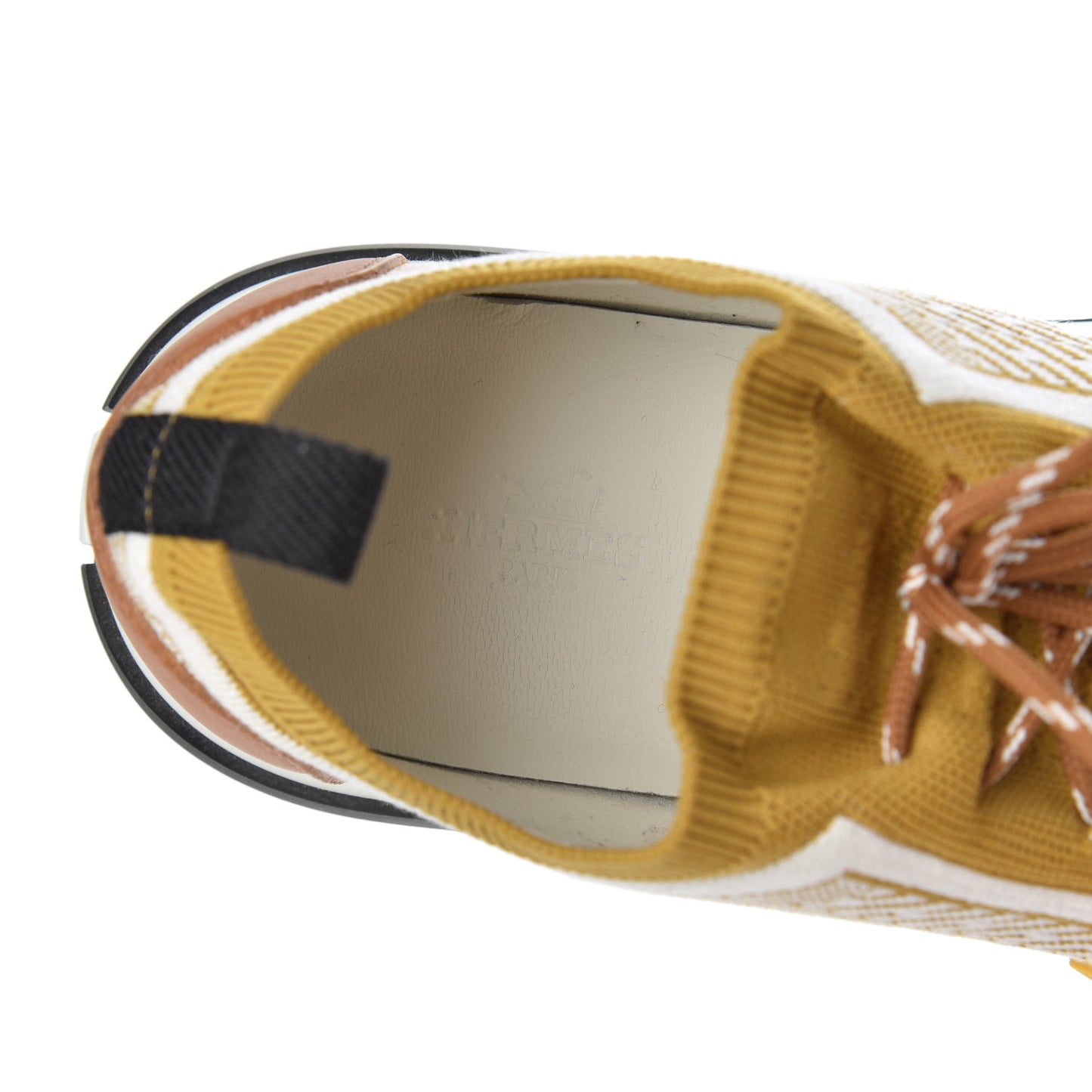 Knit Goatskin Womens Addict Sneakers 40 Ocre