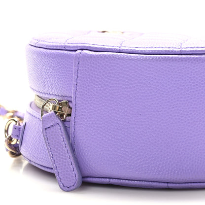 Chanel Caviar Quilted Round Clutch With Chain Purple 8 of 10