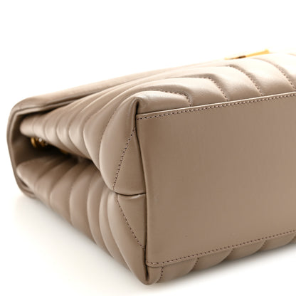 Saint Laurent Calfskin Y Quilted Monogram Medium Loulou Chain Satchel Dark Beige 10 of 11