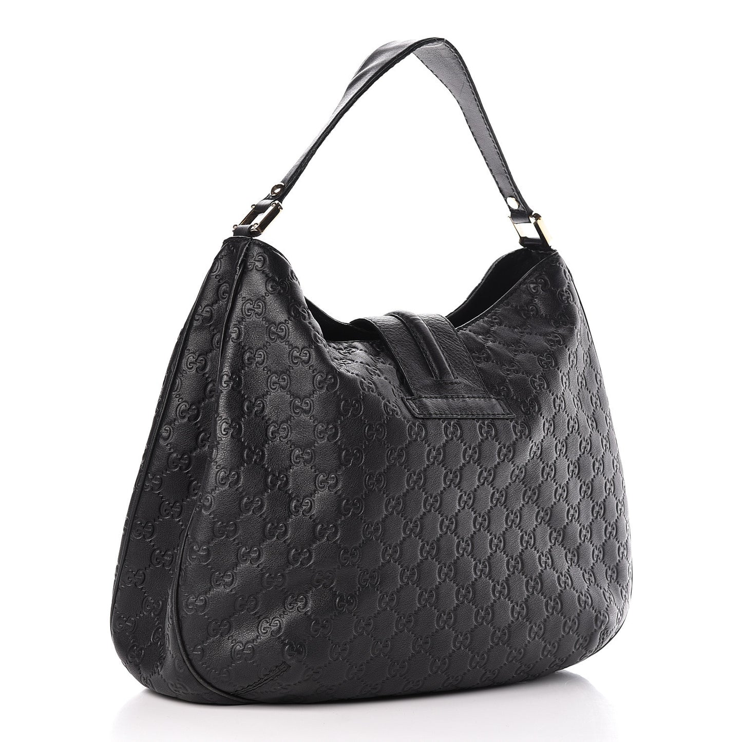 Guccissima Large New Ladies Web Hobo Black