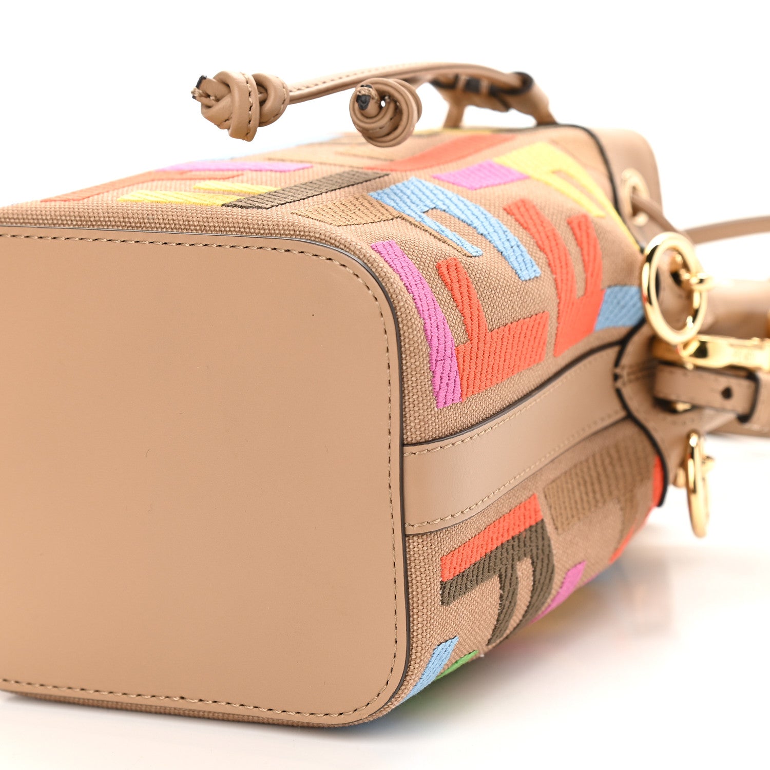 Fendi Canvas Vitello King F is Fendi FF Multicolor Embroidered Mini Mon Tresor Bucket Bag Multicolor Cuoio 11 of 11