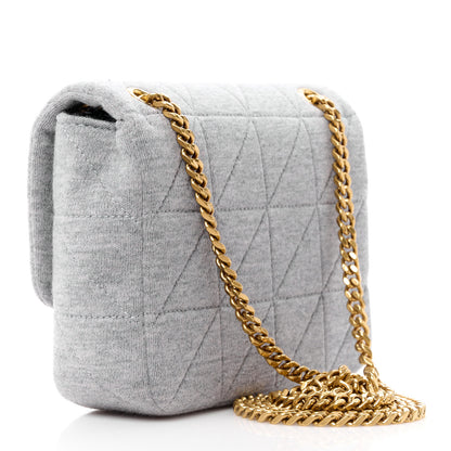 Saint Laurent Jersey Wool Patchwork Monogram Mini Jamie Baguette Grigio 3 of 10