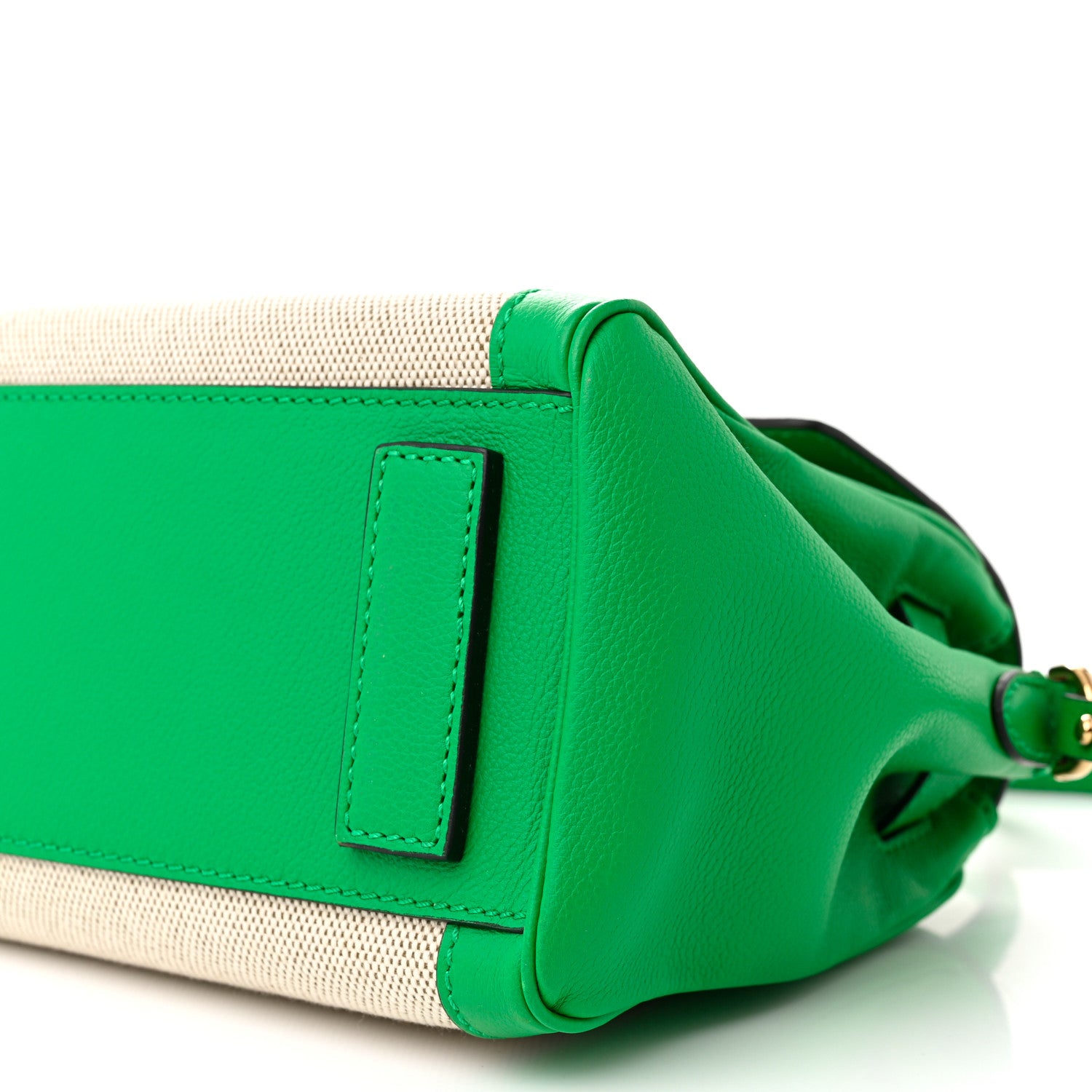 Versace Grained Calfskin Canvas Medium La Medusa Chain Top Handle Handbag Green 9 of 10