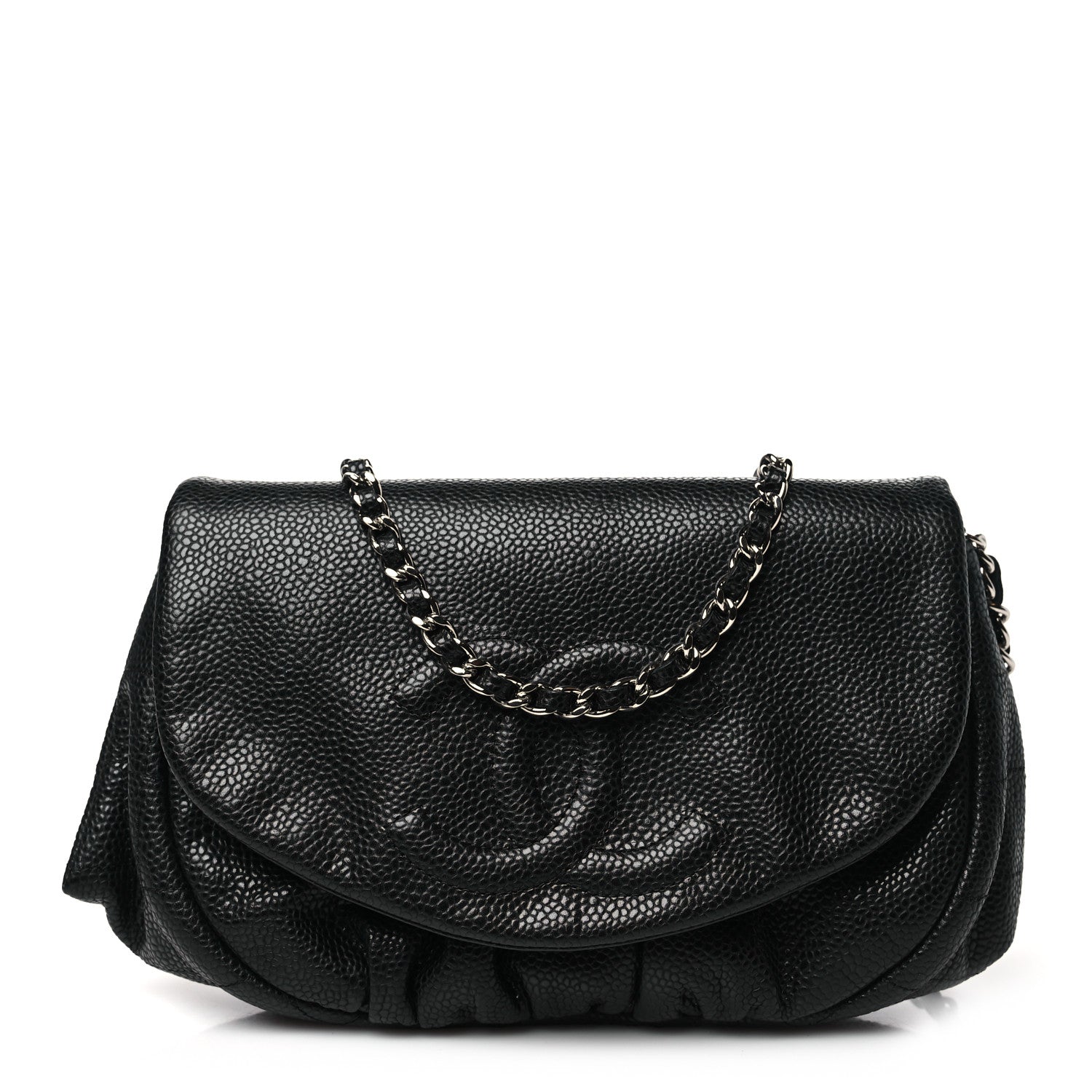 Chanel Caviar Half Moon Wallet On Chain WOC Black 1 of 12