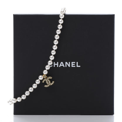 Chanel Pearl Crystal CC Short Necklace Gold 5 of 5