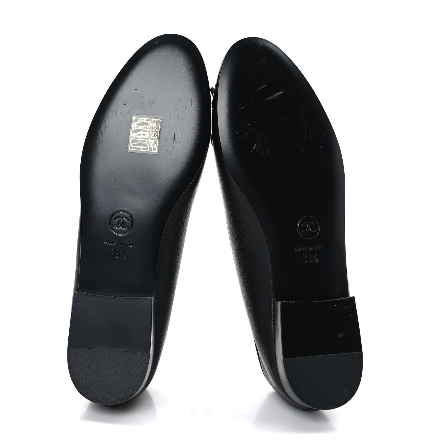 Chanel Lambskin Patent CC Cap Toe Ballerina Flats 36.5 Black 5 of 8