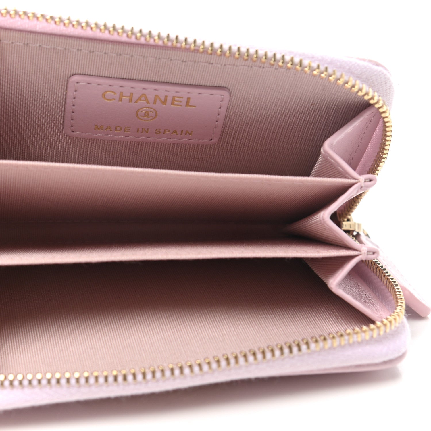 Chanel Lambskin Quilted Chanel 19 Zip Around Coin Purse Wallet Light Pink 5 of 7