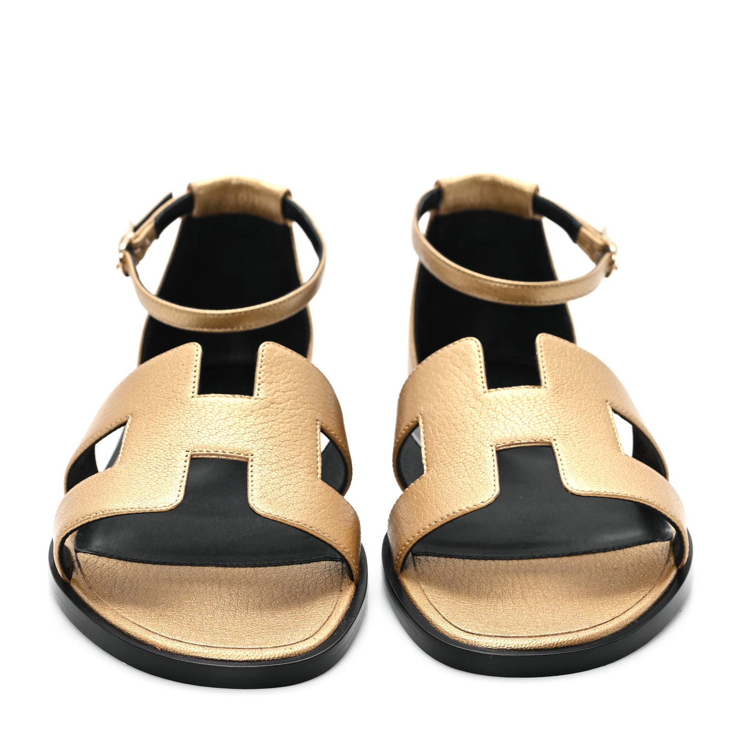 Metallic Chevre Chamkilight Santorini Sandals 37 Dore