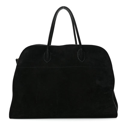 The Row Suede Calfskin Soft Margaux 17 Black 1 of 9