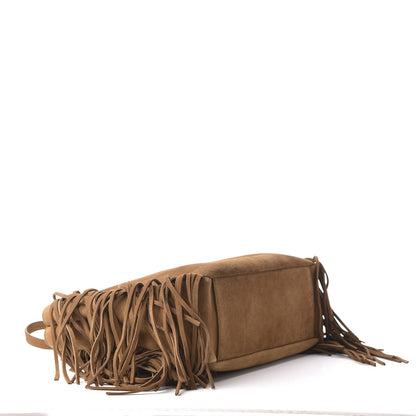 Saint Laurent Suede Fringe Monogram Shopping Tote Light Ochre 4 of 8