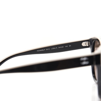 Chanel Acetate CC Butterfly Sunglasses 5414 Black Beige 5 of 9