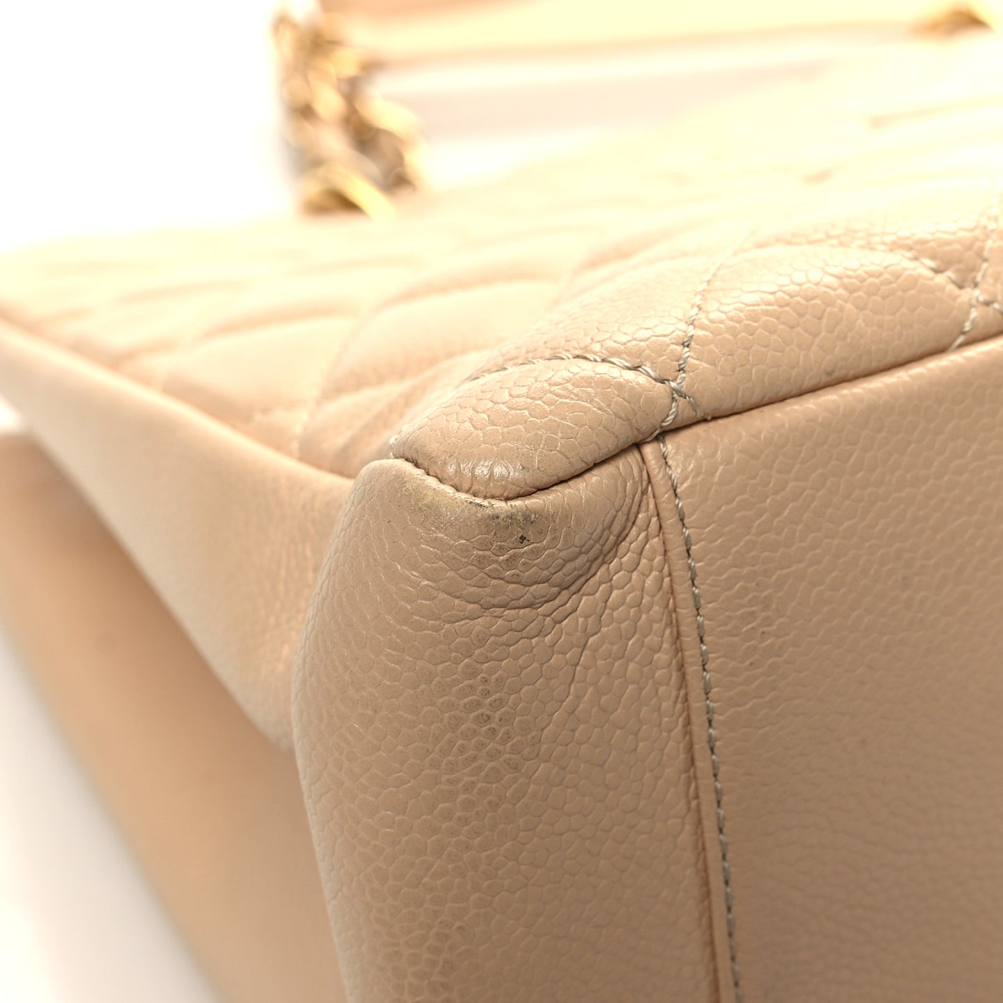 Caviar Quilted Grand Shopping Tote GST Beige Clair