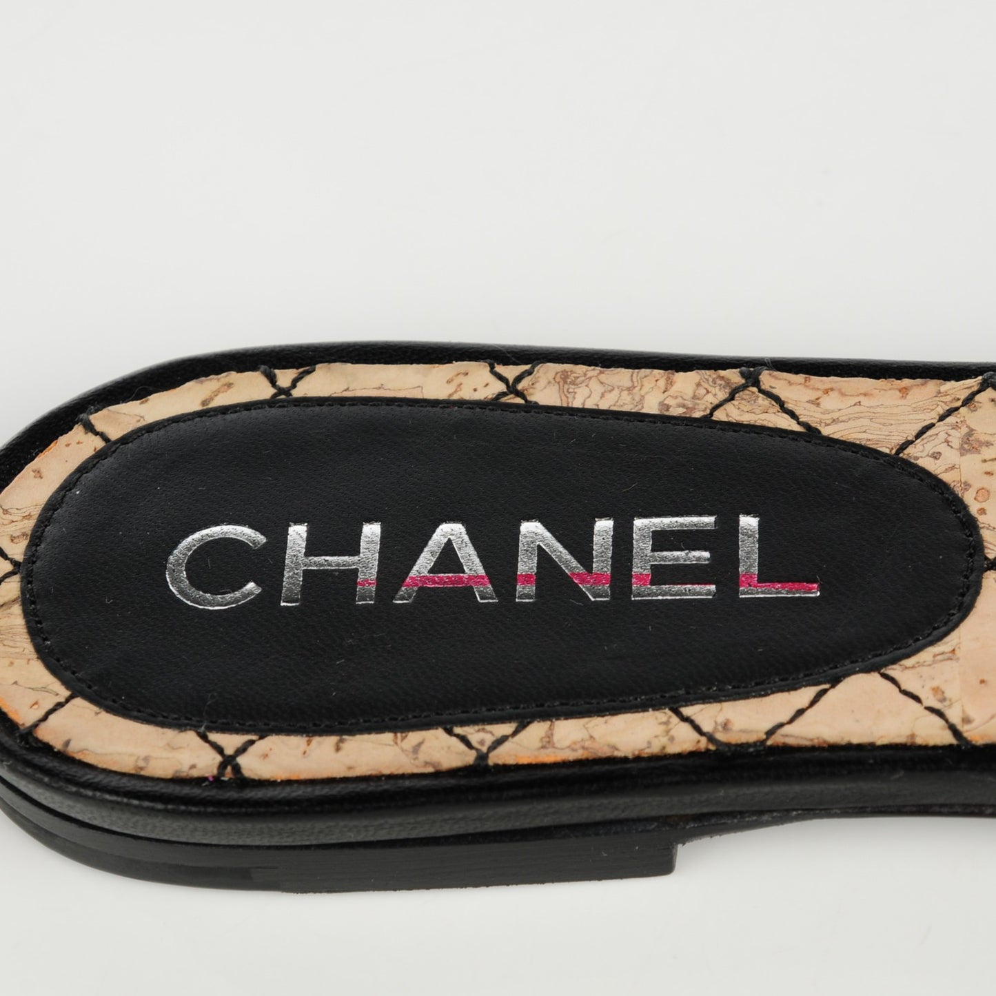 Lambskin Camellia Sandals 37 Black