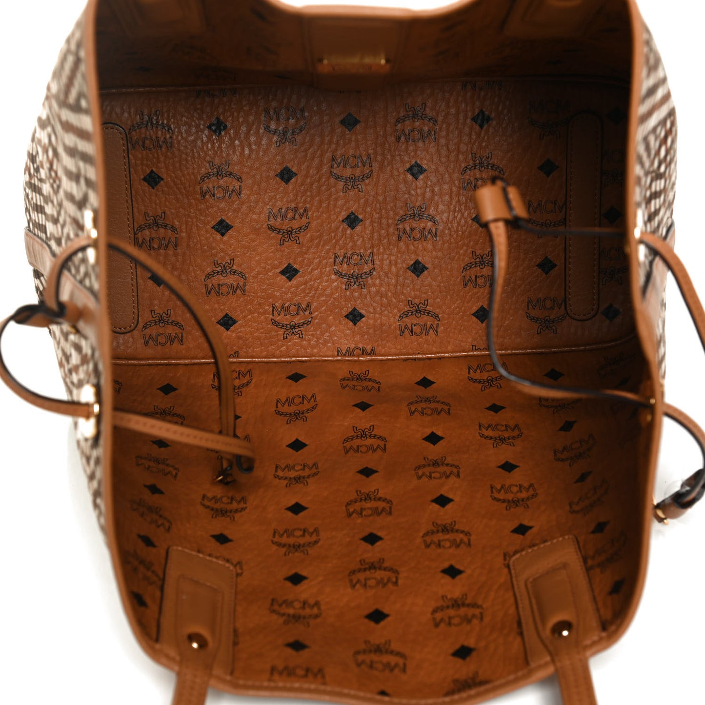 Visetos Medium Liz Reversible Shopper Tote Cognac