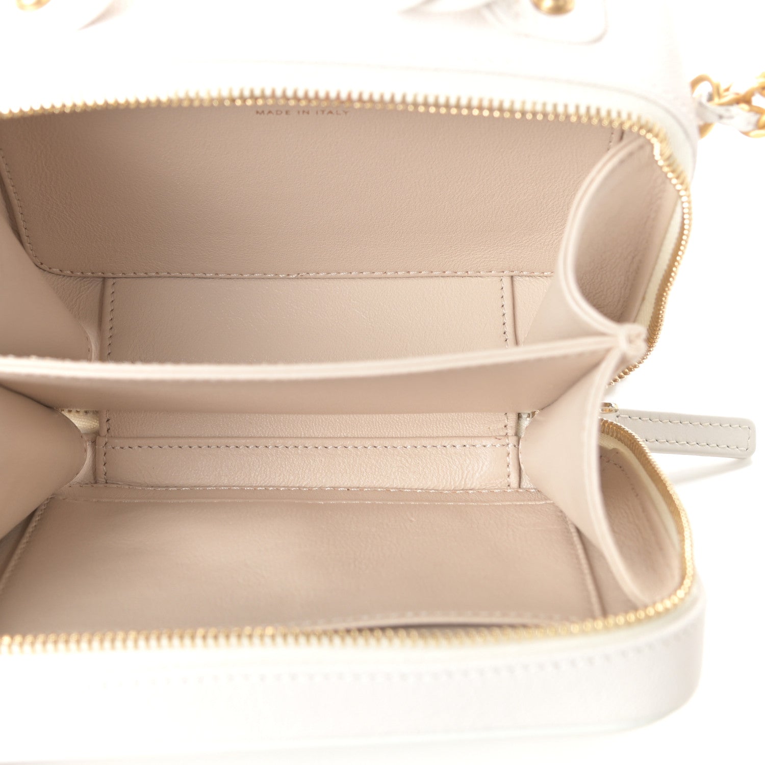 Chanel Caviar Quilted Small CC Filigree Vanity Case White 5 of 10